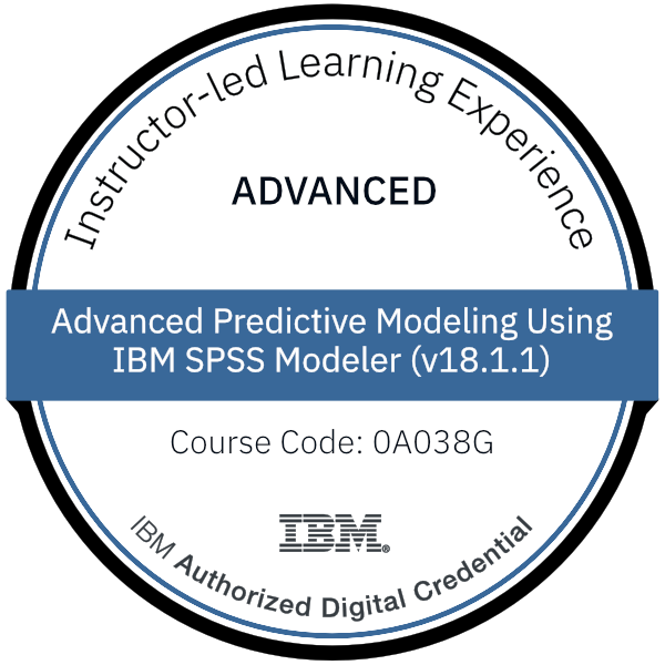 Advanced Predictive Modeling Using IBM SPSS Modeler (v18.1.1) - Code: 0A038G