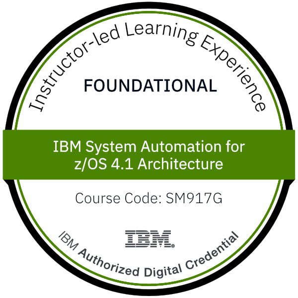 IBM System Automation for z/OS 4.1 Architecture - Code: SM917G