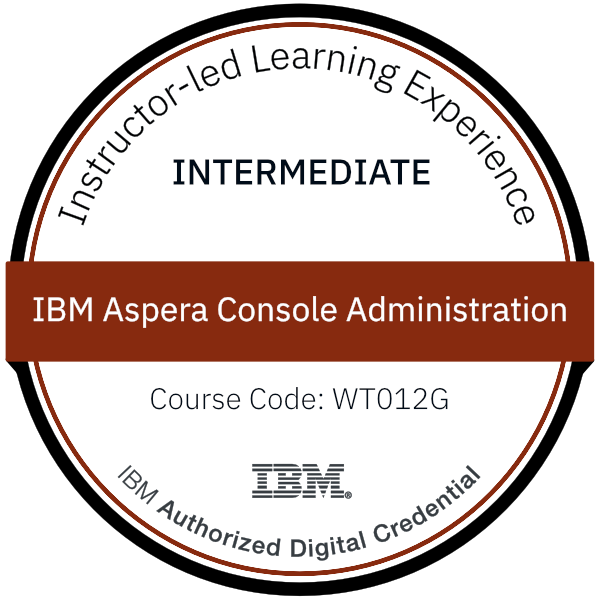 IBM Aspera Console Administration - Code: WT012G