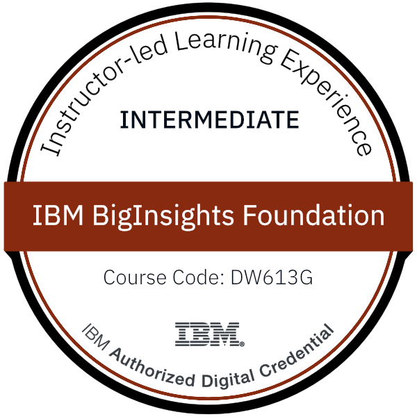 IBM BigInsights Foundation - Code: DW613G IBM BigInsights Foundation - Code: DW613G