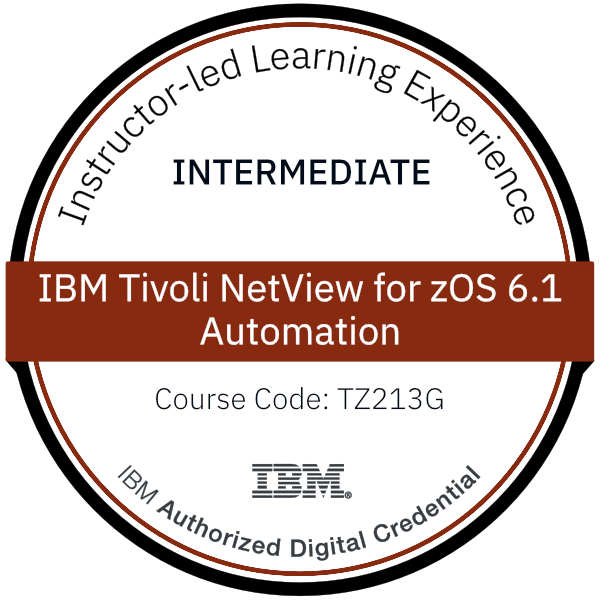 IBM Tivoli NetView for zOS 6.1 Automation - Code: TZ213G