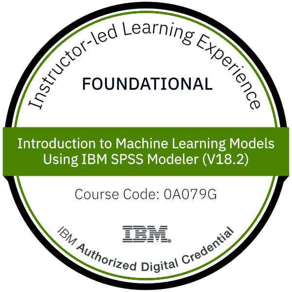 Introduction to Machine Learning Models Using IBM SPSS Modeler (V18.2) - Code: 0A079G