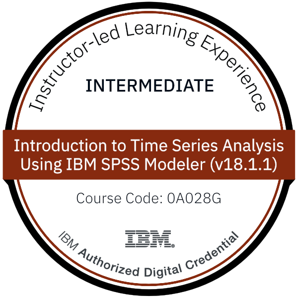 Introduction to Time Series Analysis Using IBM SPSS Modeler (v18.1.1) - Code: 0A028G