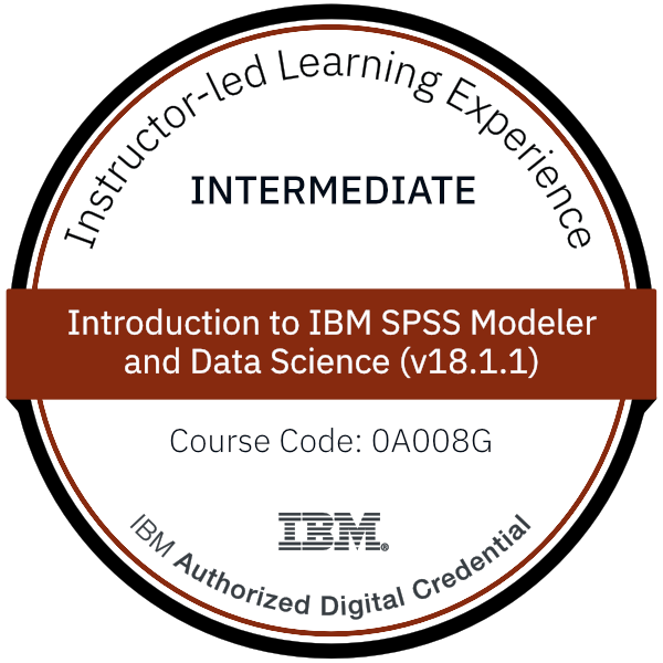 Introduction to IBM SPSS Modeler and Data Science (v18.1.1) - Code: 0A008G