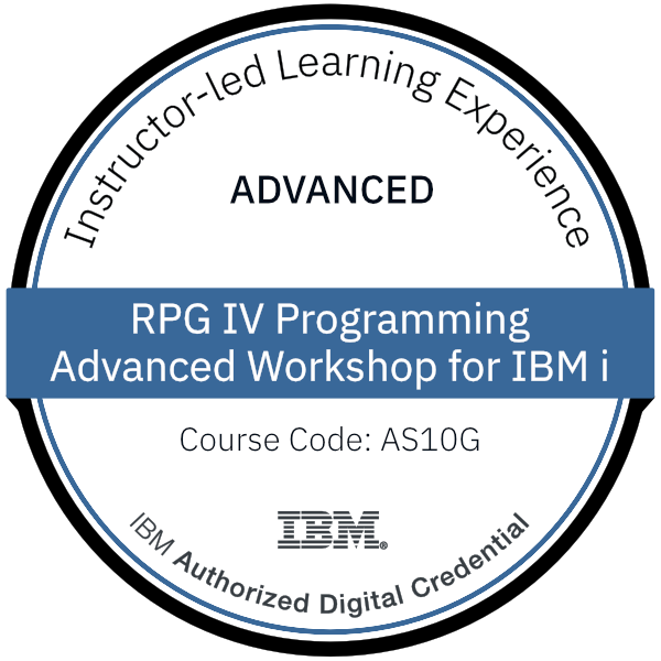 RPG IV Programming Advanced Workshop for IBM i - Code: AS10G
