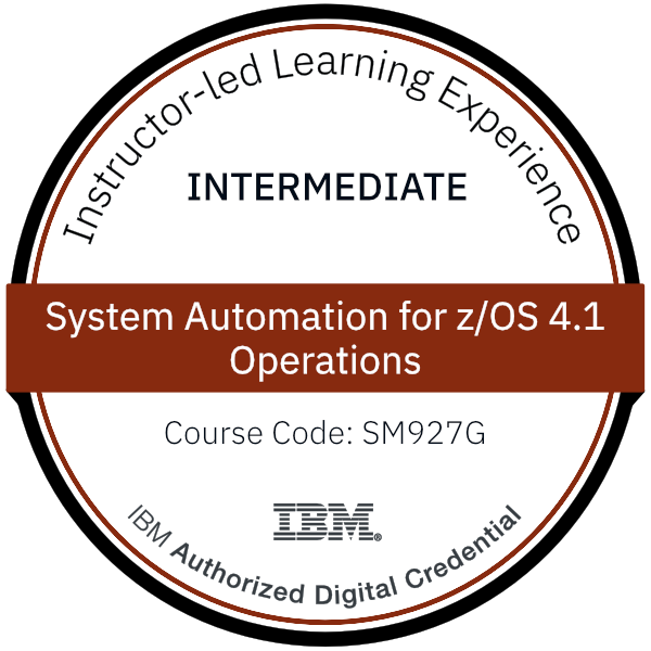 System Automation for z/OS 4.1 Operations - Code: SM927G
