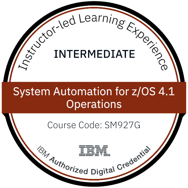 System Automation for z/OS 4.1 Operations - Code: SM927G System Automation for z/OS 4.1 Operations - Code: SM927G