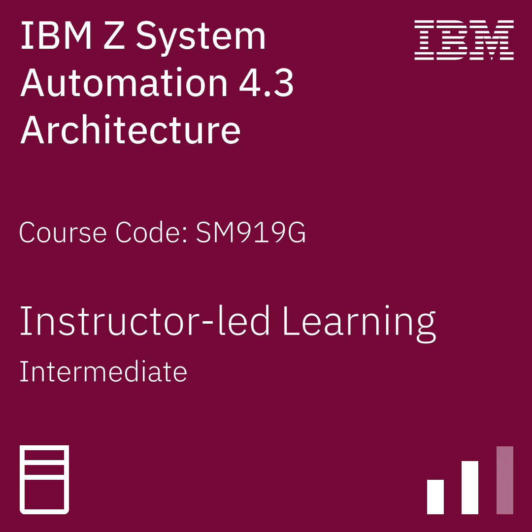 IBM Z System Automation 4.3 Architecture - Code: SM919G IBM Z System Automation 4.3 Architecture - Code: SM919G